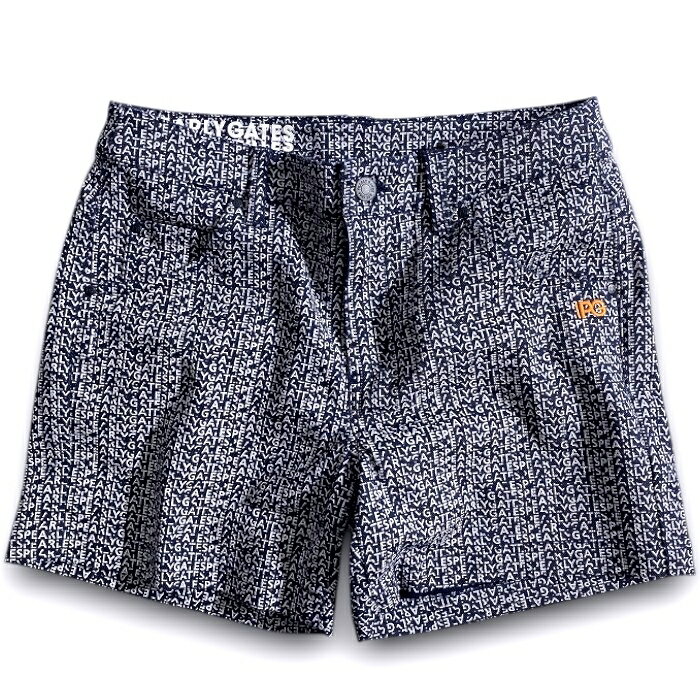 【中古】【新古品・未使用品】PEARLY GATES パーリーゲイツ ゴルフ コットン混 カルゼ グラデーションロゴ 総柄 ストレッチ ショートパンツ ショーパン ゴルフウェア 055-2232804 定価2.7万 ネイビー 00-00 0-01 1-02 ▲030▼50611w10