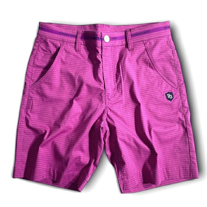 【中古】【新古品・未使用品】PEARLY GATES パーリーゲイツ ゴルフ 接触冷感 +PLUSCOOL 織り柄 ストレッチ ショートパンツ ショーツ ゴルフウェア 053-2232701 定価2.4万 ラズベリー 3-01 4-02 5-03 6-04 7-05 ▲027▼50625w06