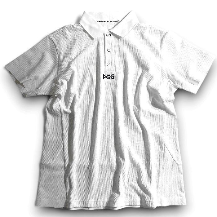 【中古】【新古品・未使用品】PGG by PEARLY GATES ピージージー パーリーゲイツ ゴルフ 吸汗速乾 ドライ鹿の子 バックロゴ ストレッチ 半袖 ポロシャツ ゴルフウェア 268-2260601 定価1.8万 ホワイト 4-01 5-02 6-03 ▲021▼50717w05