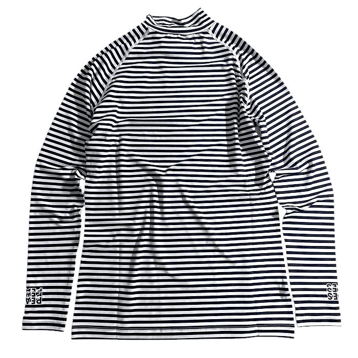 【中古】【新古品・未使用品】PEARLY GATES パーリーゲイツ ゴルフ 吸水速乾 UVカット BEATRIX PLUS グラデーションロゴ ボーダー柄 ハイネック 長袖 カットソー インナーシャツ ゴルフウェア 053-2266803 定価1.4万 ホワイト ブラック 4 ▲016▼50808w07