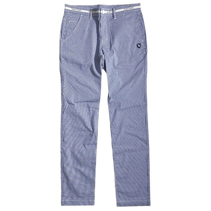 【中古】【新古品・未使用品】PEARLY GATES パーリーゲイツ ゴルフ 接触冷感 +PLUSCOOL コットン混 BIG千鳥柄 ストレッチ ロングパンツ ゴルフウェア 053-2231703 定価2.8万 ブルー ホワイト 3-01 4-02 5-03 6-04 7-05 ▲031▼50723w02