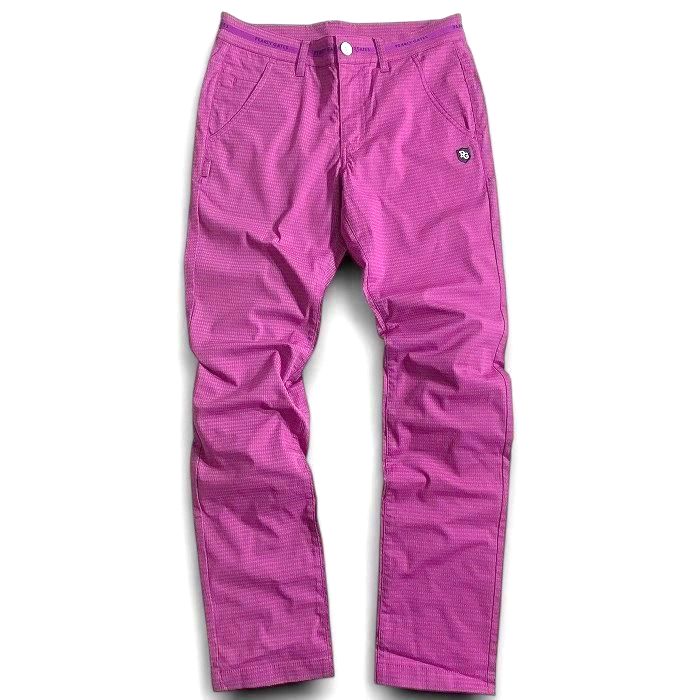 【中古】【新古品・未使用品】PEARLY GATES パーリーゲイツ ゴルフ 接触冷感 +PLUSCOOL 織り柄 ストレッチ ロングパンツ ゴルフウェア 053-2231701 定価2.5万 ラズベリー 3-01 4-02 5-03 6-04 7-05 ▲028▼50722w07