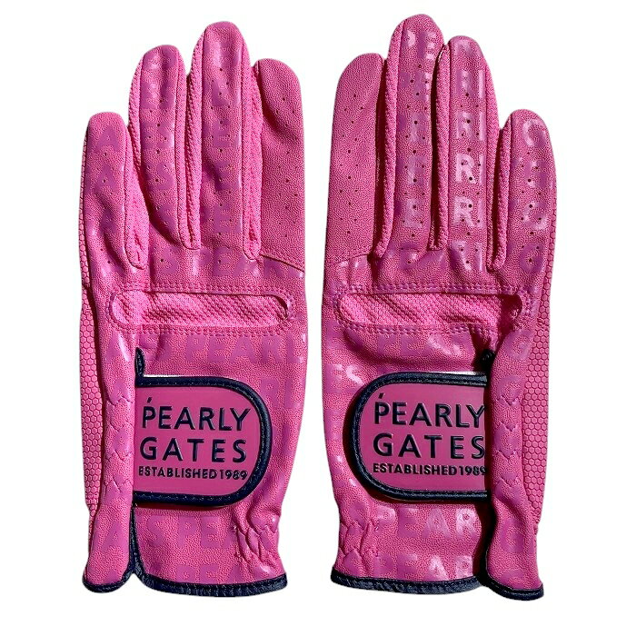 【中古】【新古品・未使用品】PEARLY GATES パーリーゲイツ ゴルフ オールシーズン対応 レザー グローブ 両手用 ユニセックス 053-2985206 定価7千 ピンク SS-00 S-01 ▲009▼50812w11