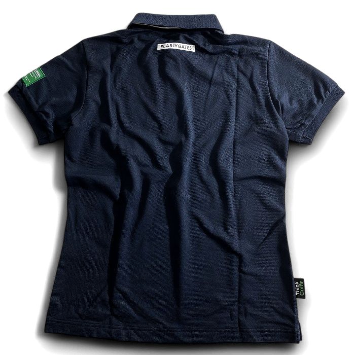 【中古】【新古品・未使用品】PEARLY GATES パーリーゲイツ ゴルフ 日本製 J∞QUALITY 吸水速乾×UVカット ディライト アースロゴ ストレッチ 半袖 ポロシャツ ゴルフウェア 053-2160501 定価1.9万 ダークネイビー 3 ▲022▼50902w14