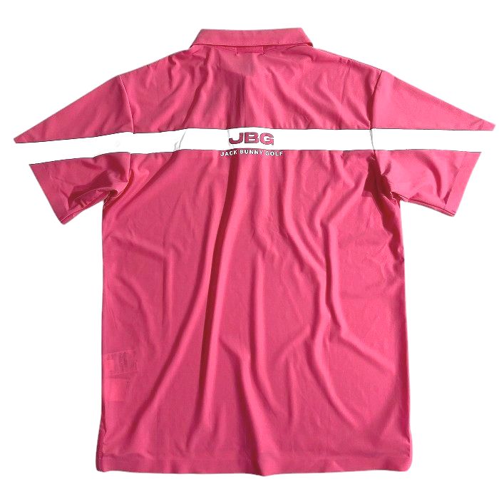 【中古】【新古品・未使用品】Jack Bunny!! by PEARLY GATES ジャックバニー パーリーゲイツ ゴルフ ライタッチ FlexMove スクエアロゴ 4WAYストレッチ 半袖 ポロシャツ ゴルフウェア 262-3160201 定価1.7万 ピンク 4 ▲018▼50907w01