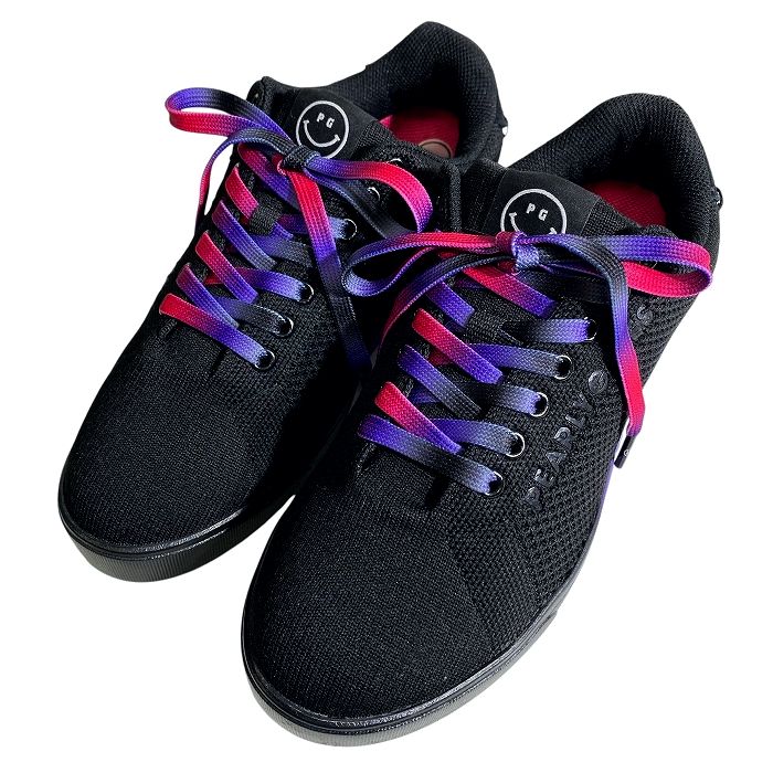 【中古】【新古品・未使用品】PEARLY GATES パーリーゲイツ UNDYED-KNIT ニコちゃん グラデーション レースアップ ローカット ソフトスパイク ゴルフシューズ レンチ付き 053-2292802 定価3.5万 ブラック 22.5-01 23.0-02 23.5-03 24.0-04 24.5-05 25.0-06 ▲039▼50912w03