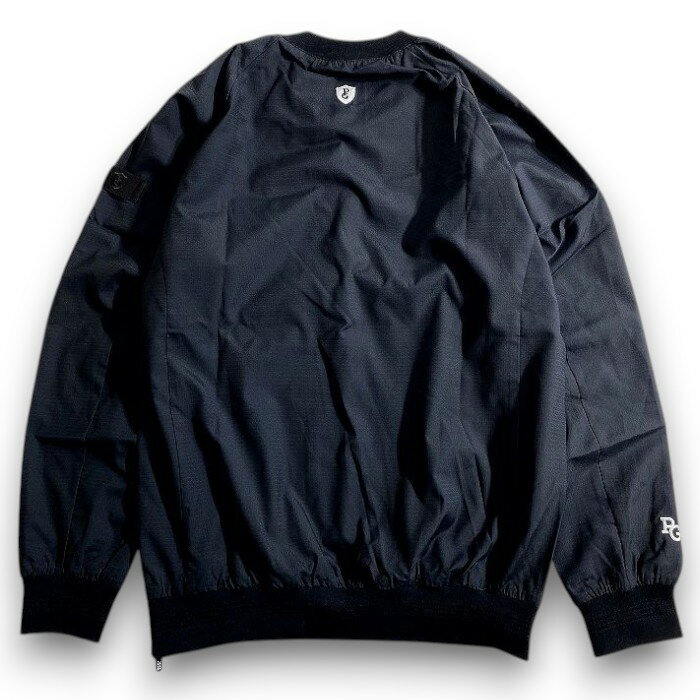 【中古】【新古品・未使用品】PEARLY GATES パーリーゲイツ ゴルフ 撥水×保温×制電 吸光熱変換Thermotron 裏レオパード柄 ストレッチ クルーネック 長袖 スニードジャック プルオーバー ブルゾン ゴルフウェア 053-2221007 定価4.2万 ブラック 4-01 5-02 ▲047▼51107w03