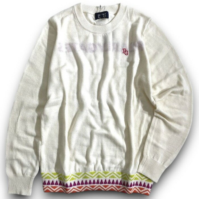 【中古】【新古品・未使用品】PEARLY GATES パーリーゲイツ ゴルフ ウール100％ 裾リブパターン クルー..