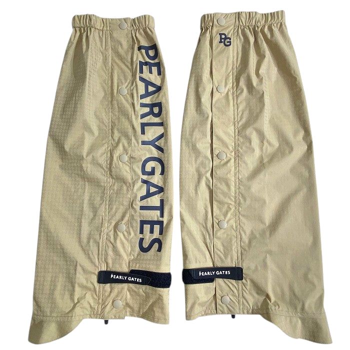 【中古】【新古品・未使用品】PEARLY GATES パーリーゲイツ ゴルフ 撥水×防風 Nyドビー 裏メッシュ シャドー千鳥柄 ストレッチ レッグカバー レインウェア ゴルフウェア レディース 053-2984302 定価1.1万 ベージュ FR ▲012▼51015w09