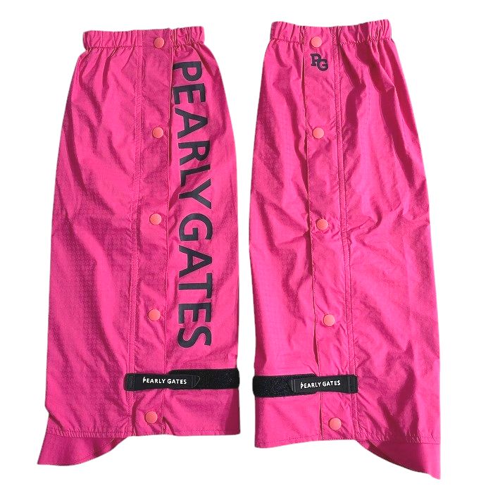 【中古】【新古品・未使用品】PEARLY GATES パーリーゲイツ ゴルフ 撥水×防風 Nyドビー 裏メッシュ シャドー千鳥柄 ストレッチ レッグカバー レインウェア ゴルフウェア レディース 053-2984302 定価1.1万 ピンク FR ▲012▼51015w10