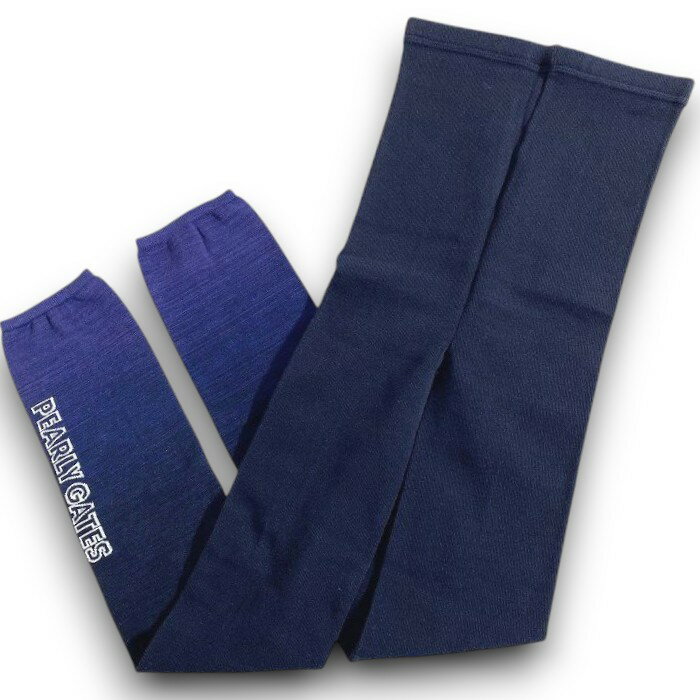 【中古】【新古品・未使用品】PEARLY GATES パーリーゲイツ ゴルフ 日本製 吸水速乾×UVカット グラデーションカラー 10分丈 レギンス スパッツ ゴルフウェア レディース 053-2283800 定価9千 ネイビー FR ▲011▼51106w06