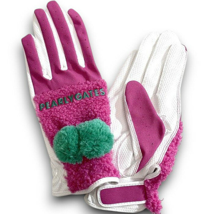 【中古】【新古品・未使用品】PEARLY GATES パーリーゲイツ ゴルフ カラフルロゴ刺繍 ボア×Fレザー 異..