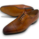 【中古】【新古品・未使用品】MAGNANNI マグナーニ 17505 ボロネーゼ製法 本革 メダリオン ホールカット レザーシューズ ビジネスシューズ 革靴 4...