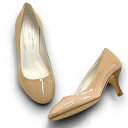 【中古】【新古品・未使用品】FABIO RUSCONI ファビオルスコーニ イタリア製 アーモンドトゥ エナメルレザー パンプス シューズ ミュール ADA526 定1.9万 ヌード 36▲030▼50715r04