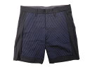 17SS 定価2.8万 日本製 liberum arbitrium リベルム アルビトリウム 17SS-SPT01 サテン ストライプ ショーツ 切替 ハーフパンツ 2 ネイビー /ym20180524-12(4)