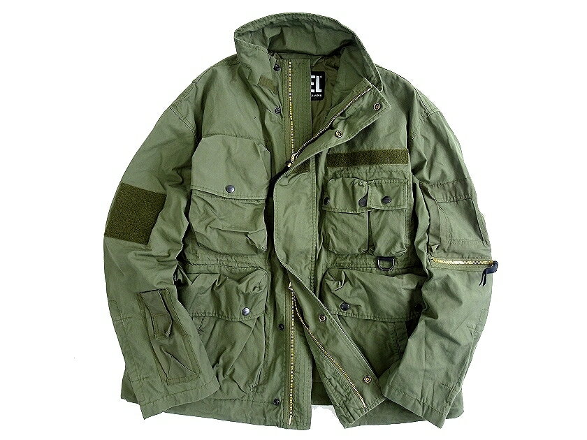 DIESEL ディーゼル J-BUMS JACKET ビッグシルエット ダブルジップ ミリタリージャケット M65 ブルゾン A02668-0PBAZ 定7.8万 ミリタリーカーキ L-01 XL-02▲158▼30427m01