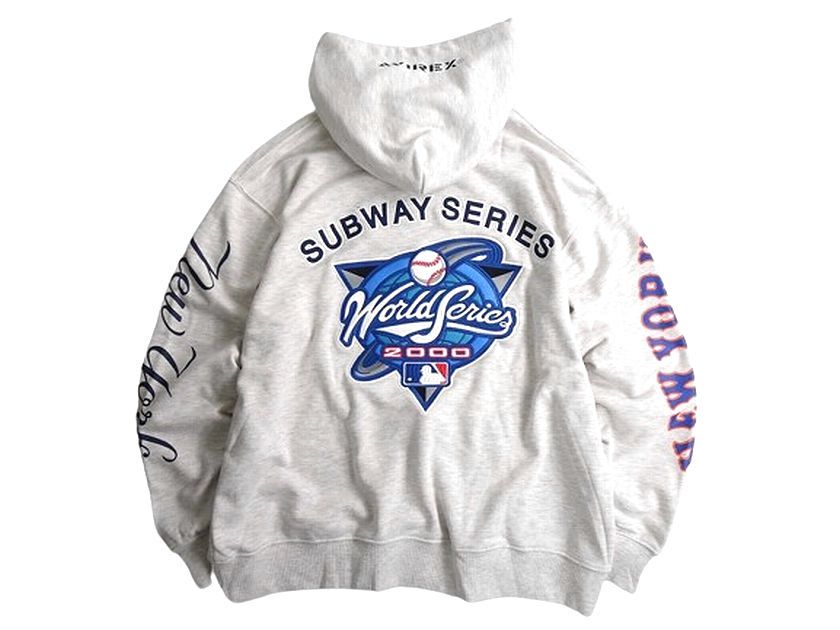 AVIREX アヴィレックス × MLB メジャーリーグ ヤンキース メッツ HOODIE SUBWAY SERIES サブウェイシリーズ 2000年ワールドシリーズデザイン スウェット パーカー フーディー 783-3231011 オートミール M-01 L-02 XL-03 2XL-04▲028▼40206m01