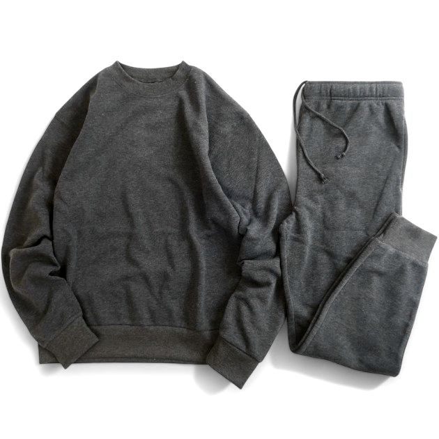 【送料無料】AOKI 青木 軽量 裏毛 薄手 クルーネック スウェット トレーナー パンツ セットアップ ルームウェア 上下 2103-038 グレー S-01...