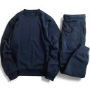 【送料無料】AOKI 青木 軽量 裏起毛 クルーネック スウェット トレーナー パンツ セットアップ ルームウェア 上下 2103-039 ネイビー S-01 ...