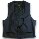 【中古】【新古品・未使用品】HACKETT LONDON ハケット DRESS W DOTCOAT シルク100% ドット 総柄 4B ベスト ジレ HM450304R 定3.6万 ネイビー 40R-01 42-02▲023▼10720k08