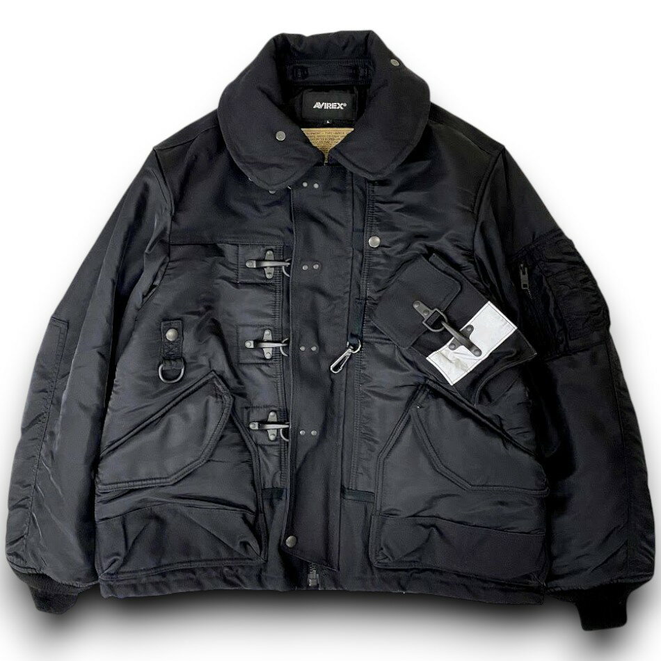 AVIREX P.D.W. レザージャケット フーディー size2XL 黒 革 AVIREX P.D.W. レザージャケット フーディー size2XL 黒 革 楽天