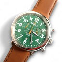 【中古】【新古品・未使用品】SHINOLA DETROIT シャイノラ デトロイト USA製 The Runwell Chrono Leather Strap Watch ランウェル クロノ 腕時計 レザーベルト 定12.4万 グリーン▲250▼00214k15