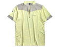 モンベル Tシャツ メンズ mont-bell モンベル COOL-ZONE 切替デザイン ハーフジップ スタンドカラー 半袖 Tシャツ カットソー プルオーバー MX3M-F16M-312 ライトイエロー 100(L)-01 105(XL)-02▲019▼30120m22
