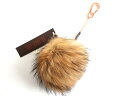 Karl Donoghue カールドノヒュー イギリス製 LARGE RACCOON FUR POM BAG CHARM ラクーン アライグマ ファー キーホルダー バッグチャーム RFPKRW6 定1.8万 ブラウン系▲017▼91004k14