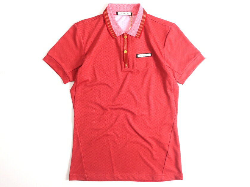 MARK & LONA マーク＆ロナ 日本製 GLVR Polo ジャガード 金ボタン 半袖 ポロシャツ 定2万 レッド 44▲030▼00123k16