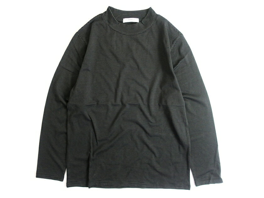 チャオパニック 服 メンズ ciaopanic チャオパニック ボーダー柄 モックネック 長袖 Tシャツ カットソー チャコールグレー M ▲004▼00210k01