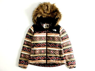 THE NORTH FACE ノースフェイス WHITE LABEL ホワイトレーベル Native Down JACKET ネイティブ柄 ファーフード ダウンジャケット ブラウン M-01 L-02 ▲116▼00220k02