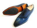 MAGNANNI マグナーニ 21464 ボロネーゼ製法 内羽根 型押し切替 手染め レースアップ レザー ビジネスシューズ 革靴 ブルー 41-01 42-0...