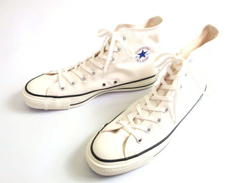 CONVERSE コンバース 日本製 ALL STAR CANVAS AS J HI キャンバス ハイカット スニーカー シューズ 定1.3万 ホワイト 25-01 25.5-02 26-03 26.5-04 27-05 27.5-06 28-07 29-08▲050▼00316k09