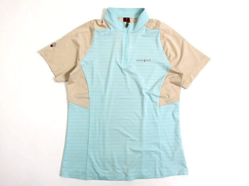 モンベル Tシャツ メンズ mont-bell モンベル Polygiene ハーフジップ 半袖 カットソー プルオーバー 登山 トレッキング ピンク ライトブルー ベージュ S-01 M-02▲019▼00527k17