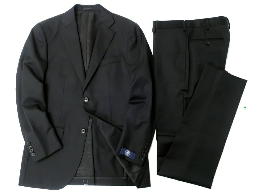 J PRESS Jプレス HIGHLANDS PEPPIN MERINO ウール100% ツイル 2B シングルスーツ ジャケット スラックス パンツ 定7.5万 ダークネイビー YA6▲138▼01203k03