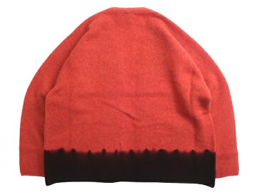suzusan スズサン 日本製 Cashmere Seamless Low Gauge Cardigan カシミア100% 染分け絞り ローゲージ シームレス カーディガン ユニセックス ニット セーター 定12.2万 オレンジ M▲150▼10208k11