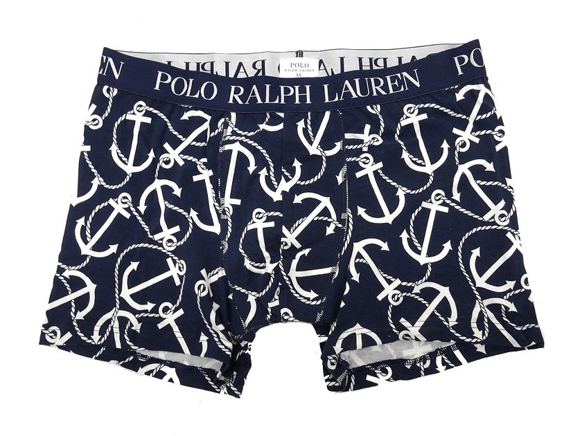 楽天CRAWLERPOLO Ralph Lauren ポロ ラルフローレン KNIT BOXER アンカー 錨 総柄 コットンニット ストレッチ ボクサーパンツ 下着 RM3-K309 ネイビー LL▲▼10823k01