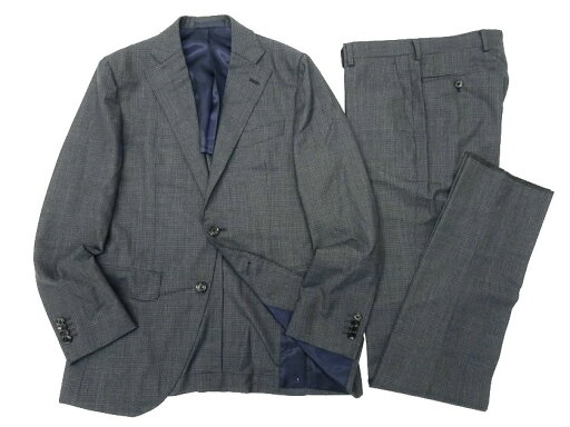 ISETAN MEN'S 伊勢丹メンズ 日本製 ウール100% チェック柄 2B ノータック シングルスーツ ジャケット スラックスパンツ IMS91C308 ネイビー グレー 44D6-01 50D6-02▲130▼10903k15 ISETAN MEN'S 伊勢丹メンズ 日本製 ウール100% チェック柄 2B ノータック シングルスーツ ジャケット スラックスパンツ IMS91C308 ネイビー グレー 44D6-01 50D6-02▲130▼10903k15