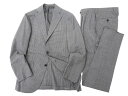 ISETAN MEN'S 伊勢丹メンズ ウール100％ チェック柄 段返り3B 1プリーツ シングルスーツ ジャケット スラックスパンツ IMS91I512 グレー 42-01 46-02 48-03▲130▼10903k17