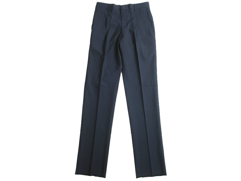 GIVERDYE BEST SELECTION ジバルディ 日本製 WASHABLE ウール混 マイクロ千鳥格子 1タック スラックスパンツ 615P5009 ネイビー 76▲005▼10923k04