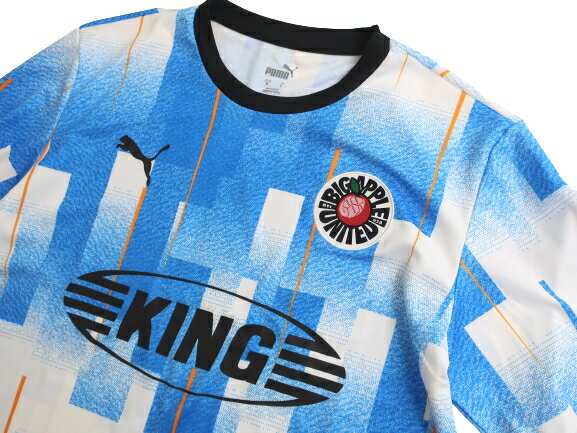 PUMA プーマ CITY PACK NEW YORK 総柄 ストレッチ 半袖 Tシャツ ユニフォーム ウエア サッカー フットサル 656692 ブルー ホワイト M▲010▼11005k01セール サッカー 用品 セール