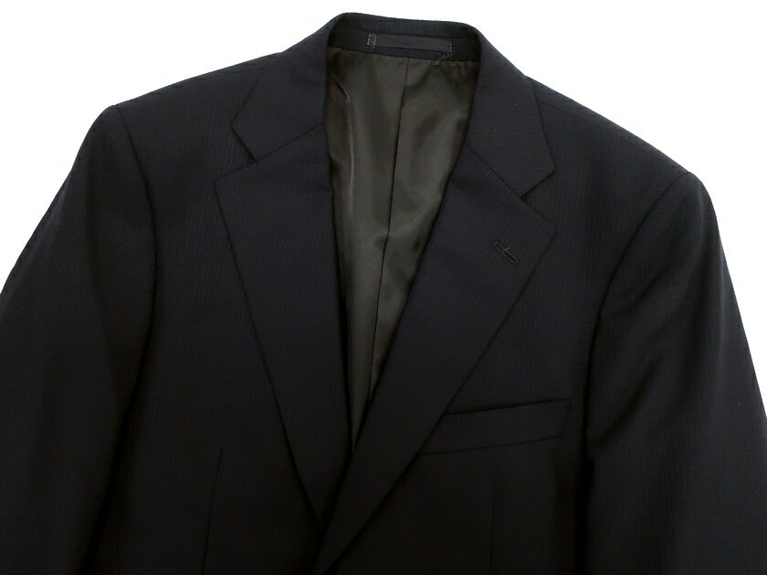 【中古】【新古品・未使用品】GIVERDYE BEST SELECTION ジバルディ ウール混 シャドーストライプ 2B 1タック 2パンツ シングルスーツ ジャケット スラックスパンツ 617B5005 ネイビー A3▲050▼11028k04