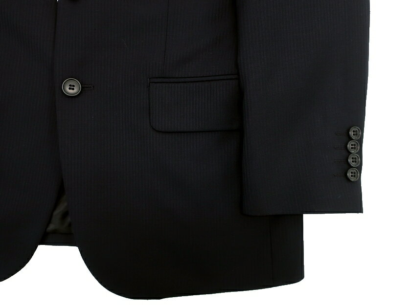 【中古】【新古品・未使用品】GIVERDYE BEST SELECTION ジバルディ ウール混 シャドーストライプ 2B 1タック 2パンツ シングルスーツ ジャケット スラックスパンツ 617B5005 ネイビー A3▲050▼11028k04