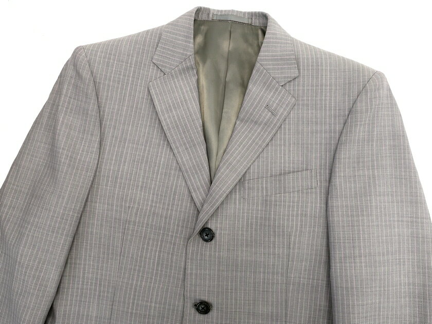 GIVERDYE best selection ジバルディ 日本製 ウール モヘヤ混 ピンストライプ 3B 1タック シングルスーツ ジャケット スラックスパンツ 188A0864 ライトグレー AM▲050▼20105k05