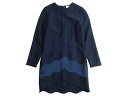 カルヴェン CARVEN カルヴェン CREPE ENVERS SATIN デザイン 切替 ワンピース ドレス 3002R246A 定9.6万 ネイビー 38▲050▼20204k07