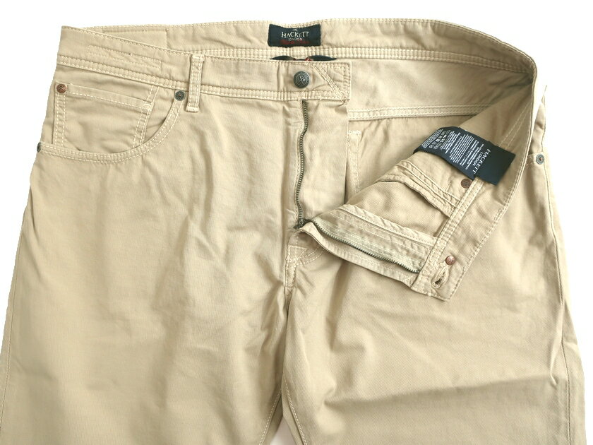 HACKETT LONDON ハケット ロンドン NEWBURG Bespoke Denim GMT DYE TRICOTINE ガーメントダイ トリコチン生地 コットン ストレッチパンツ HM211593R 定2万 ダスティーサンド 38-01 42-02▲014▼20216k14 2