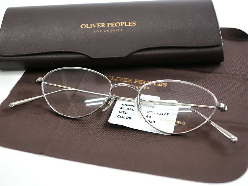 オリバーピープルズ メガネ メンズ OLIVER PEOPLES オリバーピープルズ 日本製 JOZETTE キャットアイ オーバルシェイプ チタンフレーム メガネ 眼鏡 OV1247T 定4.6万 シルバー▲080▼20330k09