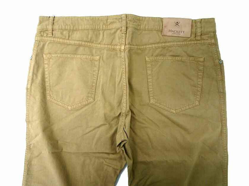 HACKETT LONDON ハケット ロンドン TRINITY TWILL 5PKT PREMIUM BESPOKE JEANS 製品加工 コットン ストレッチ パンツ HM210867 定1.8万 サンド 28R-01 40L-02▲011▼20405k26