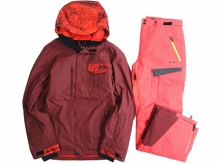 OAKLEY オークリー PERFORMANCE FIT DIVISION EVO INSULA JKT 2L 10K REGULATOR INSULA 2L 10K PANT 2レイヤージャケット パンツ スノボウェア セットアップ 412786 422602 定5.6万 エンジ レッド JPN:M / JPN:L▲170▼20418k10