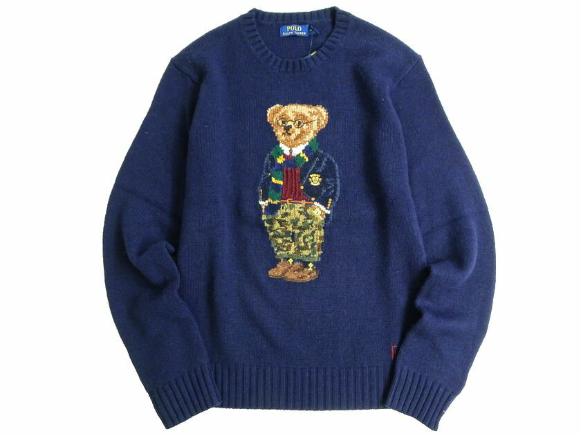 POLO Ralph Lauren ポロ ラルフローレン プレッピー ポロベア クルーネック ニット セーター MNPOSWE16820500 定6.3万 ネイビー S-01 M-02▲232▼20420k01